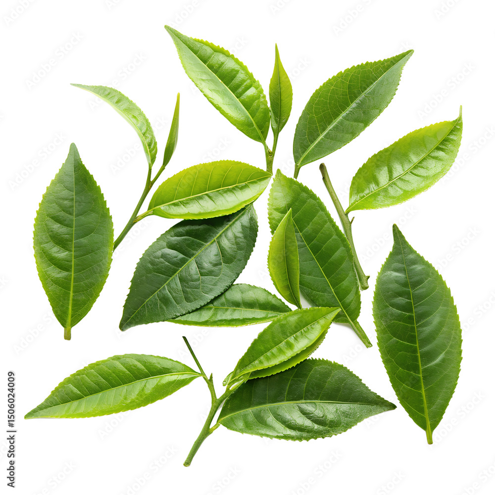 Fototapeta premium green leaves isolated on white background
