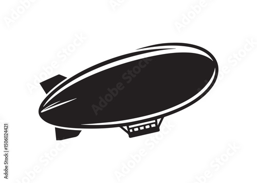 Blimp Silhouette Vector, Blimp Icon