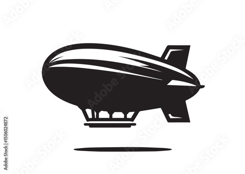 Blimp Silhouette Vector, Blimp Icon