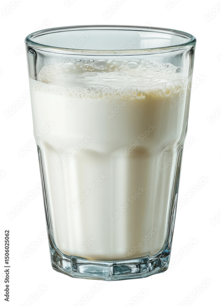 Refreshing glass of milk served in a cozy kitchen captivating beverage isolated on transparent background Refreshing glass of milk served in a cozy kitchen captivating beverage isolated on transparent background
