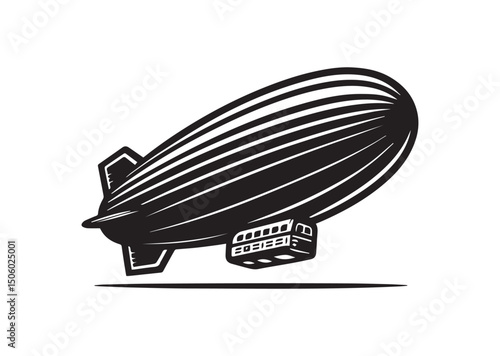 Blimp Silhouette Vector, Blimp Icon