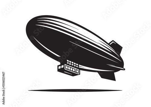 Blimp Silhouette Vector, Blimp Icon