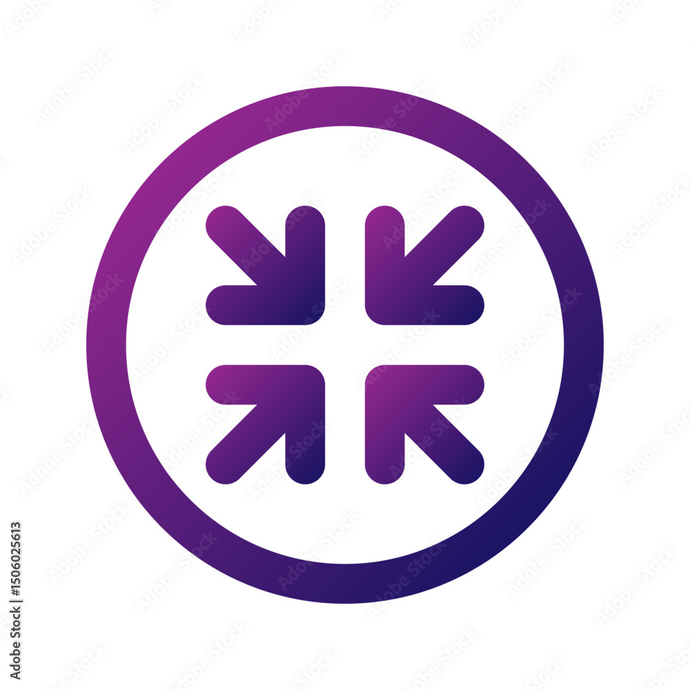 Obraz premium Square with inward arrows symbolizing minimize icon perfect for window management.