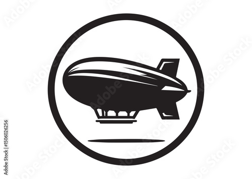 Blimp Silhouette Vector, Blimp Icon
