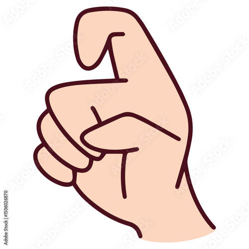 Mandarin finger sign for number 9 using thumb and pinky finger. Commonly recognized hand gesture in Chinese for numeric representation in conversation