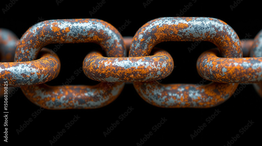rusty metal chain on black background rusty metal chain on black background