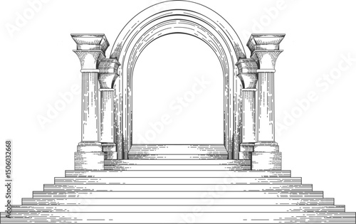 Antique arch engraving