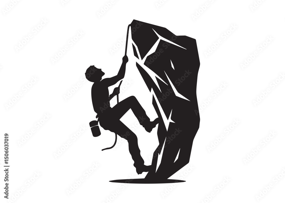 Fototapeta premium Rock Climber silhouette Vector
