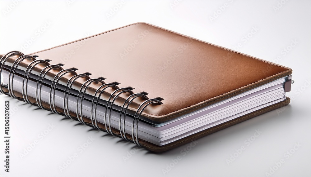 isolated leather binder notebook with blank pages for office and school supplies isolated leather binder notebook with blank pages for office and school supplies