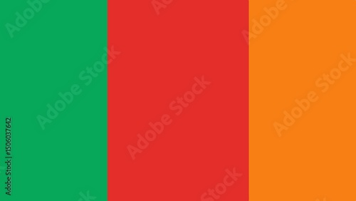 Free Download Abstract vertical tricolor background composed of green red and orange color blocks - GFXLoad