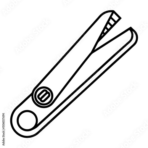 Nail clippers line art icon on white background.