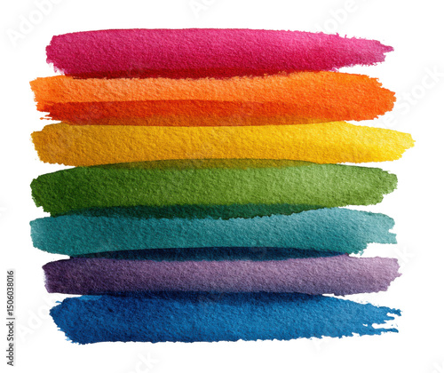 Vibrant colorful paint strokes digital creative environment view isolated on transparent background