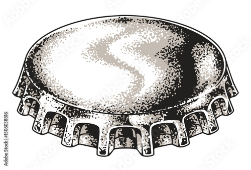 Beer bottle cap resting on a flat surface