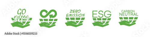 zero emission sign on white background	