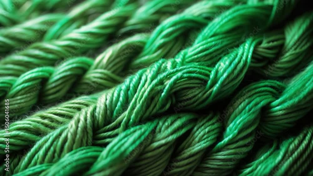 Lush green yarn strands beautifully arranged in various shades, showcasing a rich texture and subtle gradients of emerald and olive tones, perfect for crafting and textile projects. Lush green yarn strands beautifully arranged in various shades, showcasing a rich texture and subtle gradients of emerald and olive tones, perfect for crafting and textile projects.