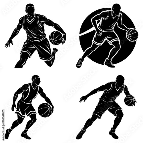 Basketball Player Silhouette vector illustration
