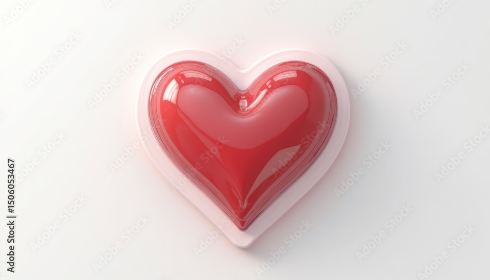 Red Heart on White Background Red Heart on White Background