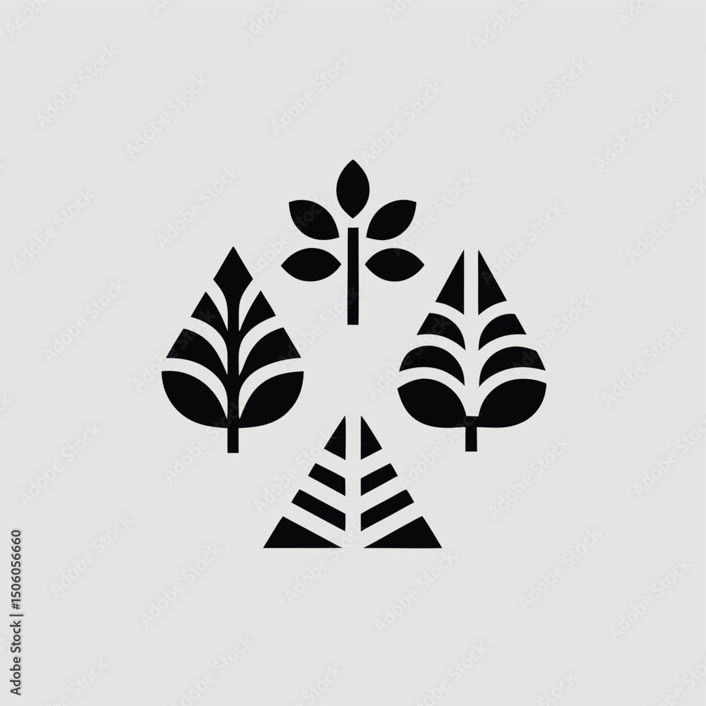 Obraz premium black and white christmas tree