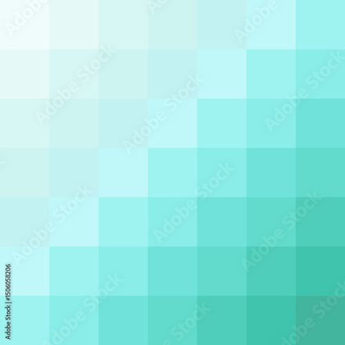 Geometric design made of squares in shades of turquoise.eps