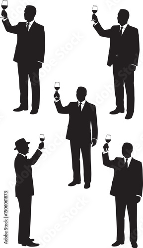 People clinking glasses celebration vector illustration