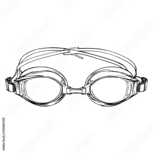 Swim goggles icon set illustrating various styles and designs for aquatic activities