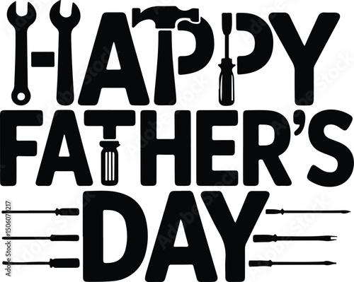 Happy Father's Day Typography Silhouette Set – Calligraphy Style Vectors Father’s Day Lettering Bundle – Silhouette Designs for Dads