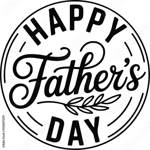 Happy Father's Day Typography Silhouette Set – Calligraphy Style Vectors Father’s Day Lettering Bundle – Silhouette Designs for Dads