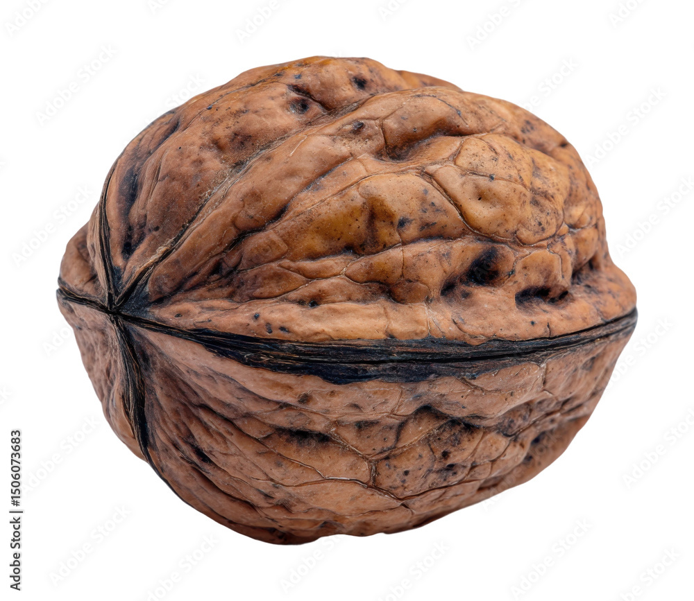 Fototapeta premium Harvesting nutrients whole walnut kitchen table food natural light isolated on transparent background