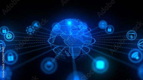 Wallpaper Mural Cloud concept technology background and network security Torontodigital.ca