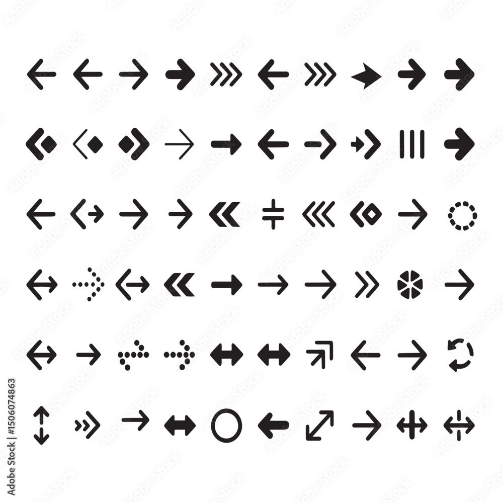  Arrow Icon Set of Vector Directional Symbols Collection