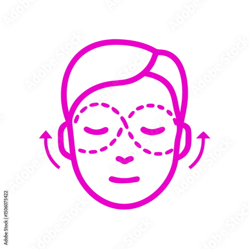 Elegant outline of non surgical face lift technique, emphasizing rejuvenation and beauty in skincare and aesthetic treatments