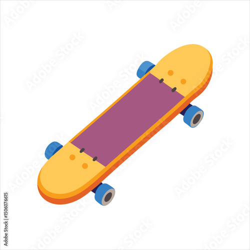  Flat Isolated Skateboard Icon for Sports Design