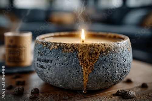 Cozy Ceramic Candle with Warm Glow and Steam Ideal for Relaxation and Home Decor