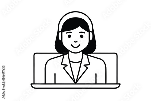 Professional woman working from home on laptop