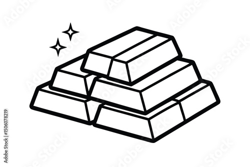 Stack of shiny gold bars wealth success finance