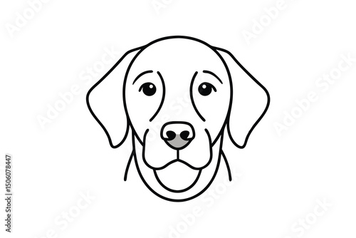 Adorable labrador retriever dog head outline minimalist design