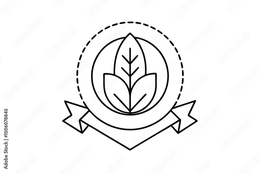 Fototapeta premium Eco friendly organic natural plant leaf badge logo design