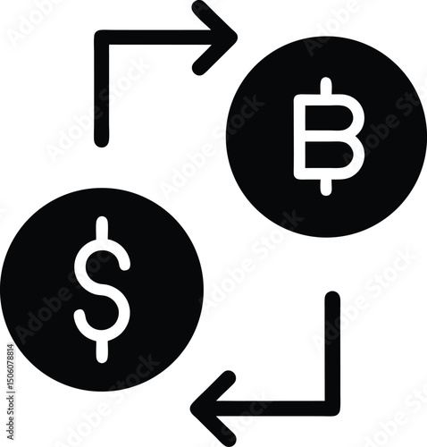 bitcoin exchange icon Simple outline vector 
