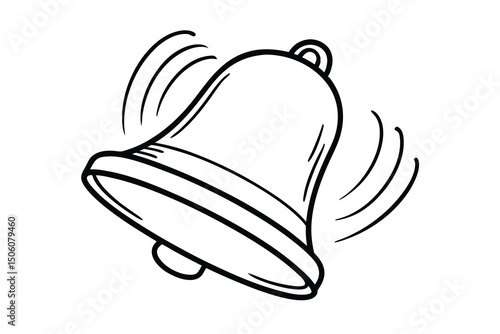 Hand drawn ringing bell cartoon illustration design