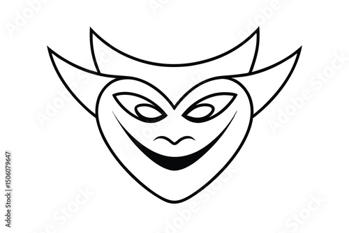 A devilish grinning mask halloween spooky scary face