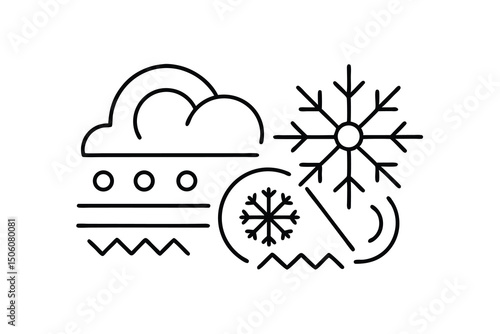 Winter weather snowflakes cloud cold freezing temperature