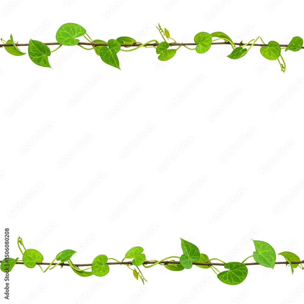Green Vine Strands Against a transparent Background Green Vine Strands Against a transparent Background