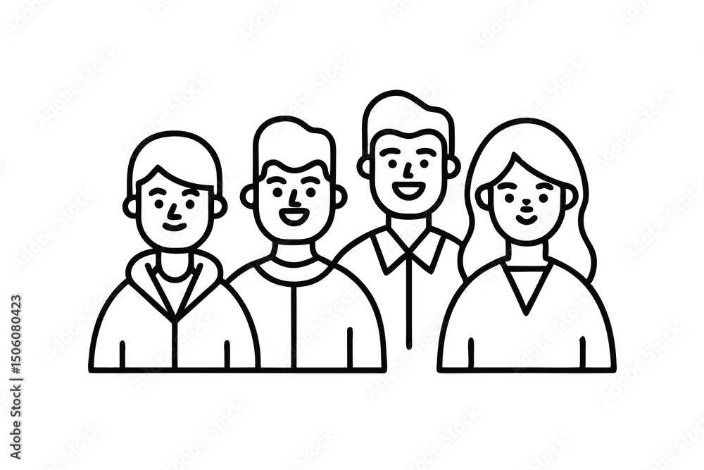 Diverse group of smiling young adults teamwork collaboration Diverse group of smiling young adults teamwork collaboration