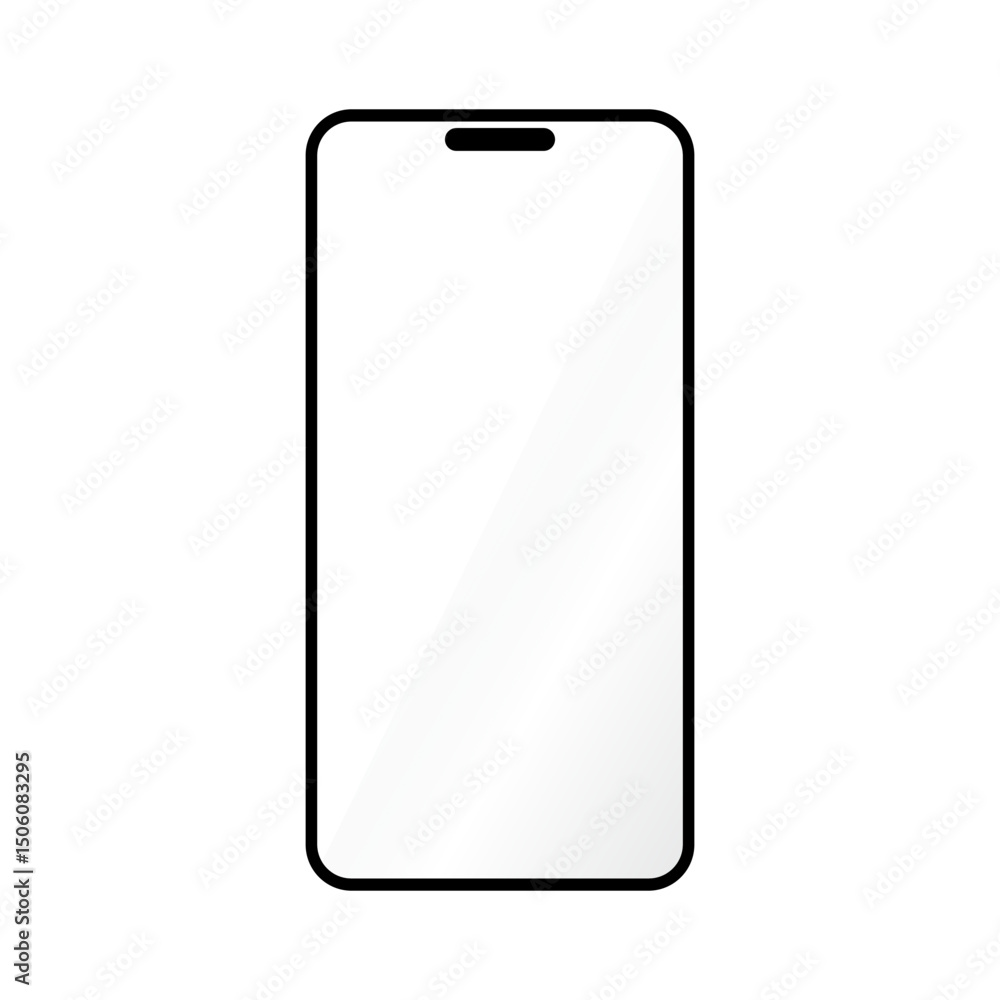 Minimal vector smartphone icon with blank screen Minimal vector smartphone icon with blank screen