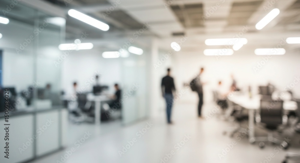 Fototapeta premium Blurred modern office scene with workers