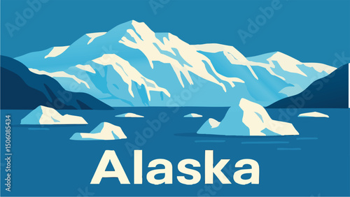 Alaskan Glaciers and Icebergs on a Clear Day.eps
