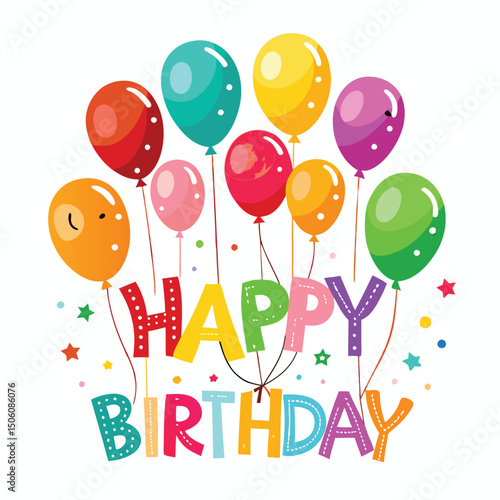 Happy Birthday Celebration with Colorful Balloons (1)