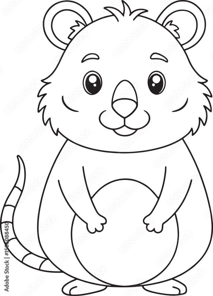 Fototapeta premium a cute cartoon hamster with big eyes standing on its hind legs