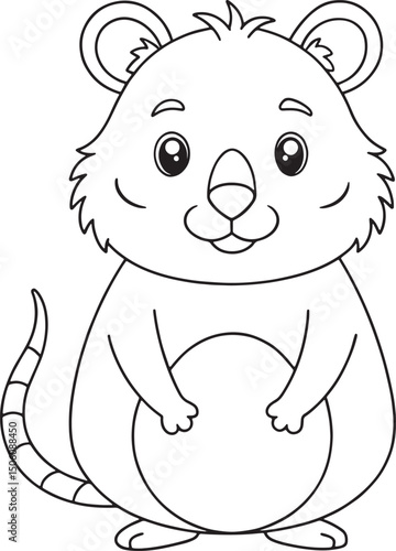 a cute cartoon hamster with big eyes standing on its hind legs