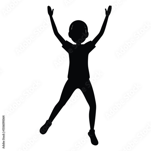 A silhouette of a person practicing jumping